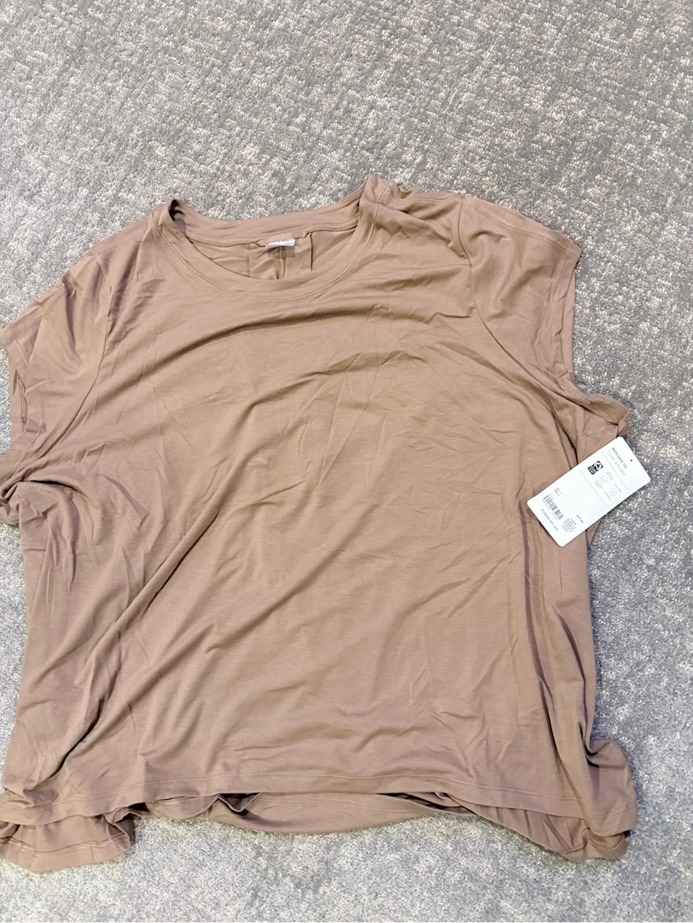 Women's Athleta Short Sleeve Crewneck Tee in Taupe NWT size 2X